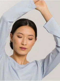 Große Größen Hanro Pyjamaoberteil Sleep & Lounge In Cloud Blue Günstig Kaufen -hanro shop hanro pyjamaoberteil sleep and lounge in cloud blue 5