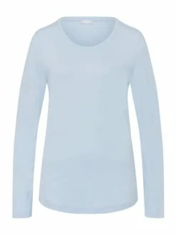Große Größen Hanro Pyjamaoberteil Sleep & Lounge In Misty Blue Günstig Kaufen