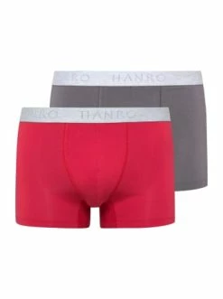 Wäsche Hanro Retro Short / Pant Cotton Essentials In Amaranth/Mercury Günstig Kaufen