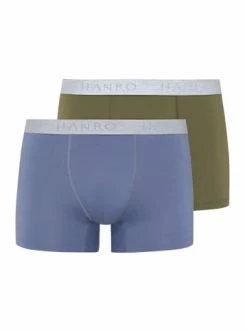Wäsche Hanro Retro Short / Pant Cotton Essentials In Labradorblue/Moss Günstig Kaufen