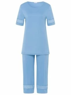 Große Größen Hanro Schlafanzug Gaia In Bonnie Blue Günstig Kaufen