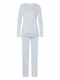 Große Größen Hanro Schlafanzug Lang Ira In Celestial Blue Günstig Kaufen