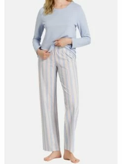 Große Größen Hanro Schlafanzug Shirt Langarm Loungy Nights In Cloud Blue Günstig Kaufen -hanro shop hanro schlafanzug shirt langarm loungy nights in cloud blue 1