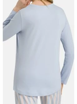 Große Größen Hanro Schlafanzug Shirt Langarm Loungy Nights In Cloud Blue Günstig Kaufen -hanro shop hanro schlafanzug shirt langarm loungy nights in cloud blue 3