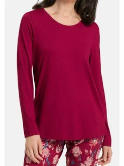 Große Größen Hanro Schlafanzug Shirt Langarm Sleep & Lounge In Burgundy Günstig Kaufen -hanro shop hanro schlafanzug shirt langarm sleep and lounge in burgundy 2
