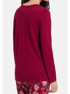 Große Größen Hanro Schlafanzug Shirt Langarm Sleep & Lounge In Burgundy Günstig Kaufen -hanro shop hanro schlafanzug shirt langarm sleep and lounge in burgundy 3