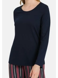 Große Größen Hanro Schlafanzug Shirt Langarm Sleep & Lounge In Deep Navy Günstig Kaufen -hanro shop hanro schlafanzug shirt langarm sleep and lounge in deep navy 2