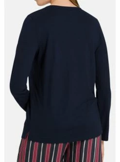 Große Größen Hanro Schlafanzug Shirt Langarm Sleep & Lounge In Deep Navy Günstig Kaufen -hanro shop hanro schlafanzug shirt langarm sleep and lounge in deep navy 3