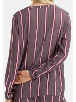 Große Größen Hanro Schlafanzug Shirt Langarm Sleep & Lounge In Sleek Stripe Günstig Kaufen -hanro shop hanro schlafanzug shirt langarm sleep and lounge in sleek stripe 3