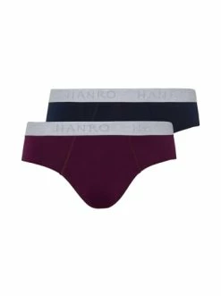 Wäsche Hanro Slip / Unterhose Cotton Essentials In Deep Navy/Sumac Günstig Kaufen
