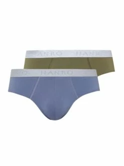 Wäsche Hanro Slip / Unterhose Cotton Essentials In Labradorblue/Moss Günstig Kaufen