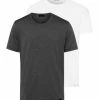 Shirts & Longsleeves Hanro T-Shirt Cotton Essentials In White / Coal Mélange Günstig Kaufen -hanro shop hanro t shirt cotton essentials in white coal melange