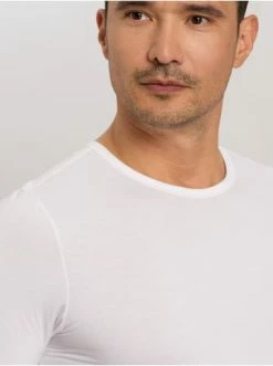 Shirts & Longsleeves Hanro T-Shirt Cotton Essentials In White / Coal Mélange Günstig Kaufen -hanro shop hanro t shirt cotton essentials in white coal melange 6