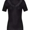Große Größen Hanro T-Shirt Lace Delight In Schwarz Günstig Kaufen -hanro shop hanro t shirt lace delight in schwarz