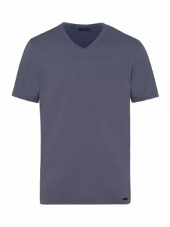 Shirts & Longsleeves Hanro T-Shirt V-Neck Living Shirts In Deep Onyx Günstig Kaufen