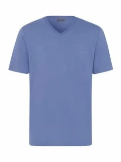 Shirts & Longsleeves Hanro T-Shirt V-Neck Living Shirts In Labrador Blue Günstig Kaufen