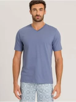 Shirts & Longsleeves Hanro T-Shirt V-Neck Living Shirts In Labrador Blue Günstig Kaufen -hanro shop hanro t shirt v neck living shirts in labrador blue 3