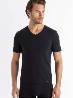 Wäsche Hanro T-Shirt V-Neck Natural Function In Schwarz Günstig Kaufen -hanro shop hanro t shirt v neck natural function in schwarz 2
