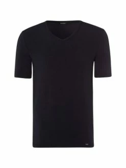 Wäsche Hanro T-Shirt V-Neck Natural Function In Schwarz Günstig Kaufen
