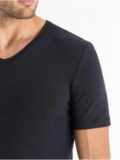 Wäsche Hanro T-Shirt V-Neck Natural Function In Schwarz Günstig Kaufen -hanro shop hanro t shirt v neck natural function in schwarz 5
