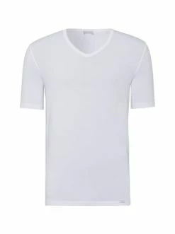Wäsche Hanro T-Shirt V-Neck Natural Function In Weiß Günstig Kaufen