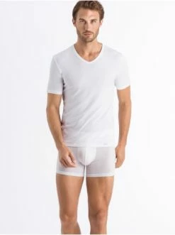 Wäsche Hanro T-Shirt V-Neck Natural Function In Weiß Günstig Kaufen -hanro shop hanro t shirt v neck natural function in weiss 4