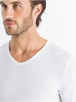 Wäsche Hanro T-Shirt V-Neck Natural Function In Weiß Günstig Kaufen -hanro shop hanro t shirt v neck natural function in weiss 5