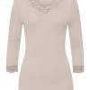 Große Größen Hanro T-Shirt Woolen Lace 3/4-Arm In Pumice Günstig Kaufen -hanro shop hanro t shirt woolen lace 3 4 arm in pumice