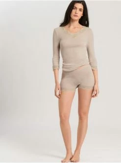 Große Größen Hanro T-Shirt Woolen Lace 3/4-Arm In Pumice Günstig Kaufen -hanro shop hanro t shirt woolen lace 3 4 arm in pumice 4