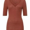 Große Größen Hanro T-Shirt Woolen Lace In Marsala Günstig Kaufen -hanro shop hanro t shirt woolen lace in marsala