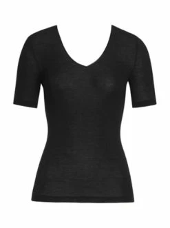 Große Größen Hanro T-Shirt Woolen Silk Kurzarm In Schwarz Günstig Kaufen