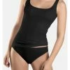 Wäsche Hanro Unterhemd / Tanktop Cotton Seamless In Schwarz Günstig Kaufen