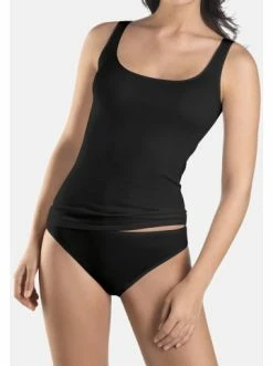 Wäsche Hanro Unterhemd / Tanktop Cotton Seamless In Schwarz Günstig Kaufen